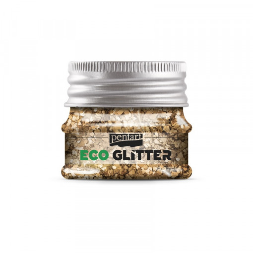 Eco glitter roz-aur, confetii - min. 15 g