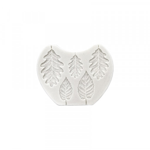 Forma de turnat / modelat din silicon DIY - frunze de stejar si mesteacan, 10 c 8 x 0.7 cm