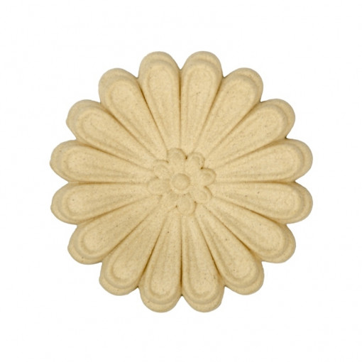 Ornament din lemn termoplastic - floare in cerc, 12 cm
