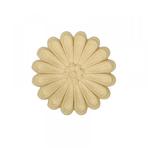 Ornament din lemn termoplastic - floare in cerc, 7 cm