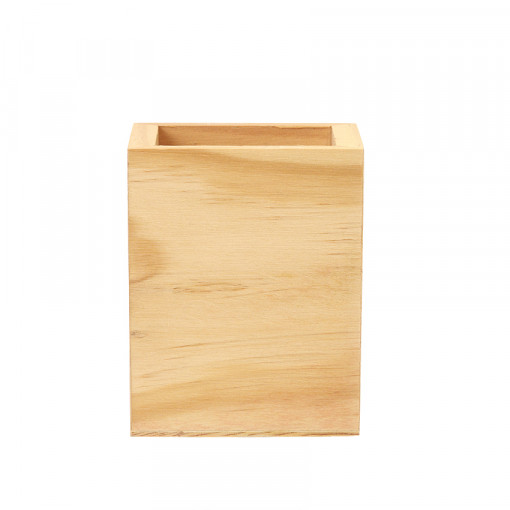 Pahar din lemn pt instrumente de scris, 8 x 8 x 10 cm