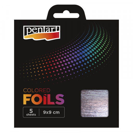 Set 5 folii decorative colorate Pentart - Mov deschis, 9 x 9 cm