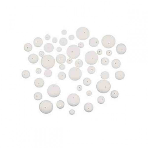 Set 50 bilute albe, usoare, din hartie presata, 12 - 30 mm