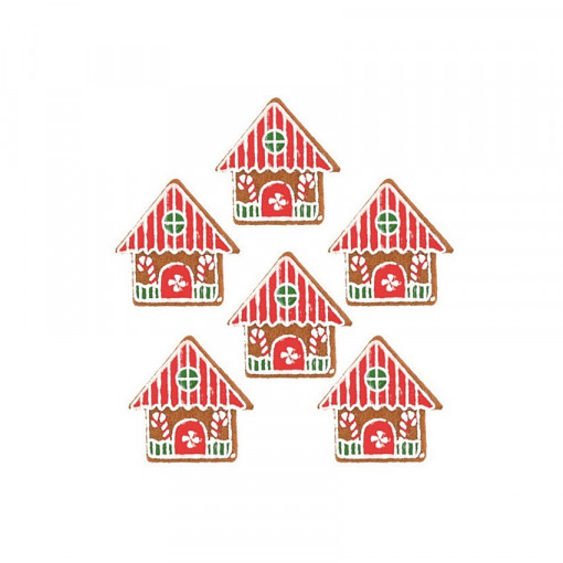 Set 6 casute colorate tip turta dulce din fetru, cu clestisor, 5 cm