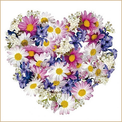 Sticker geam - inima florala colorata, 30 x 33.5 cm