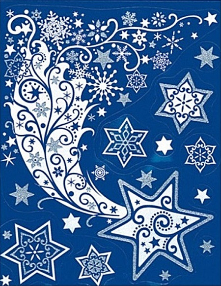 Sticker pentru geam cu motive de iarna - stea cazatoare, 30 x 42 cm