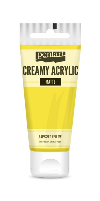 Vopsea acrilica cremoasa mata Pentart 60ml - Galben rapita