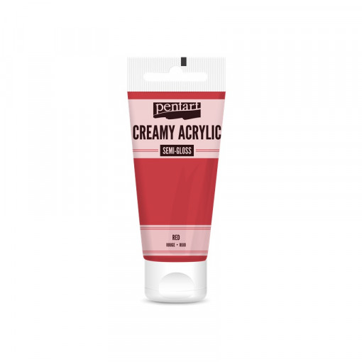 Vopsea acrilica cremoasa semilucioasa 200 ml - Rosu