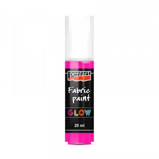 Vopsea pentru textile 3D Glow in the dark Pentart 20 ml - Pink