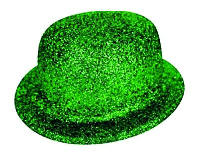 Articole party - palarie rotunda cu sclipici verde