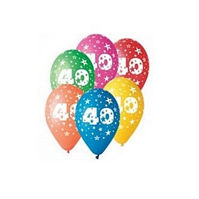 Baloane colorate Gemar - 30 cm, cifra 40, set 25 buc.
