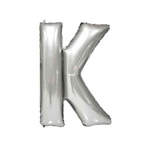 Baloane folie 32" (67cm) argintiu litera K