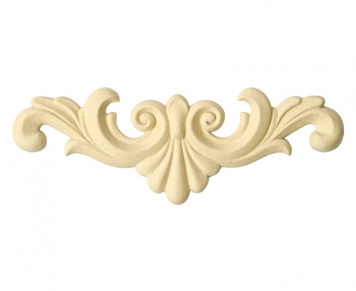 Ornament din lemn termoplastic - element decorativ curbat, 16.5 x 5.5 x 0.7 cm