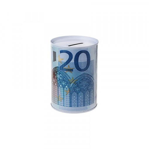 Pusculita metalica cu desene - bancnote 20 euro