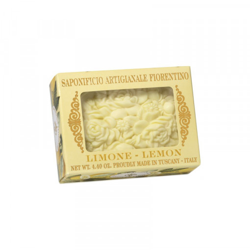 Sapun "Boticelli" din Toscana, parfum de lamai - 125 g, in cutie cu fereastra