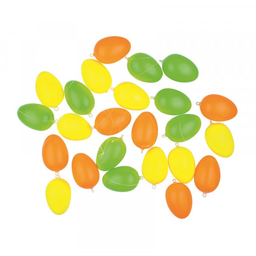 Set 24 oua plastice colorate, cu snur - simple, 4 cm
