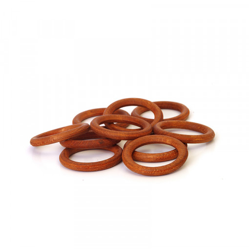 Set de inele de lemn, culoare visinie, 21 mm