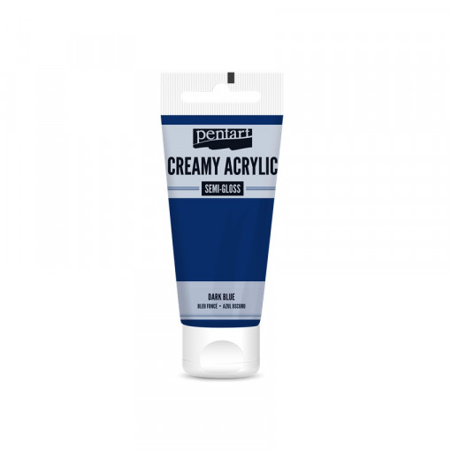 Vopsea acrilica cremoasa semilucioasa 200 ml - Albastru inchis