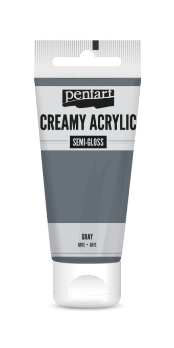 Vopsea acrilica cremoasa semilucioasa Pentart 60 ml - Gri