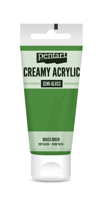 Vopsea acrilica cremoasa semilucioasa Pentart 60 ml - Verde iarba