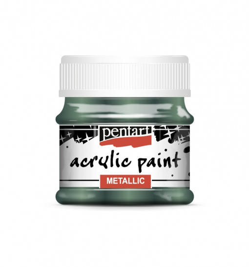 Vopsea acrilica metalizata Pentart 50ml - Verde