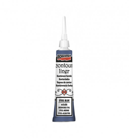 Vopsea contur universal Pentart 20 ml - Albastru sclipicios