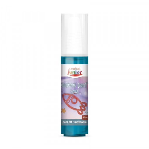Vopsea de sticla exfoliabila Pentart junior 20 ml - Albastru turcoaz