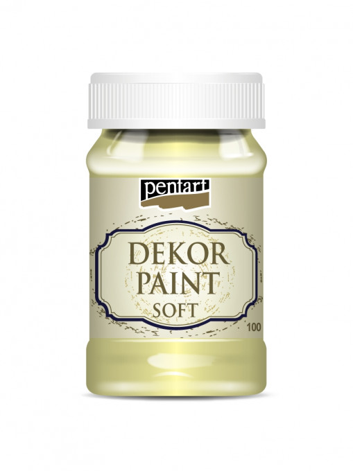 Vopsea decorativa soft Pentart 100ml - Galben