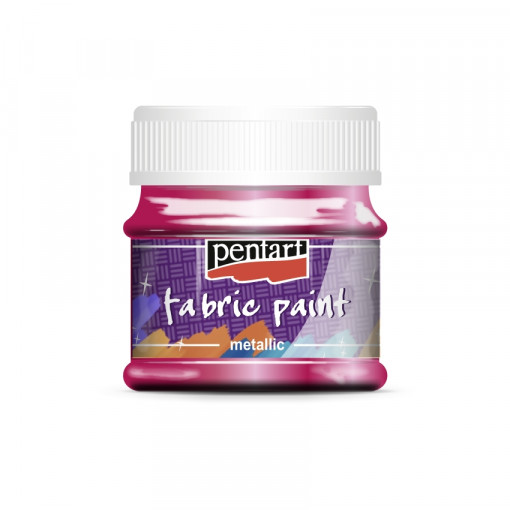 Vopsea pentru textile Pentart 50ml - culori metalizate - Pink