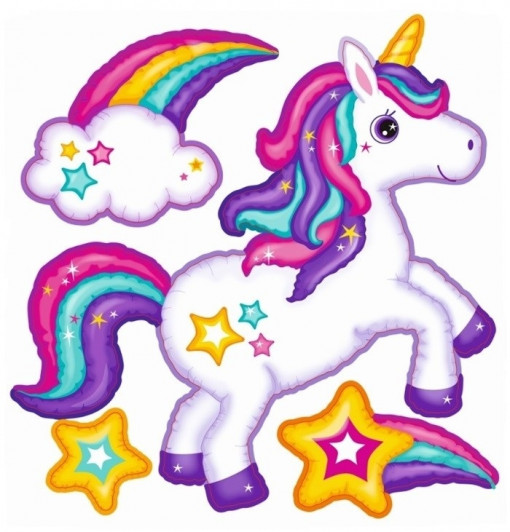 Autocolant 3D pufos - Unicorn