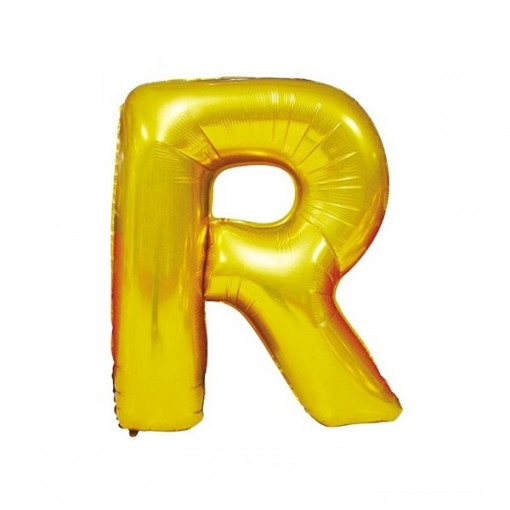 Baloane folie 16" (41cm) auriu litera R