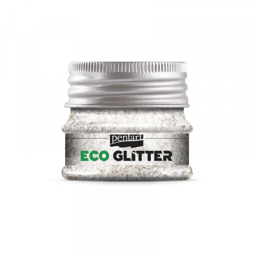 Eco glitter argintiu, fin - min. 15 g