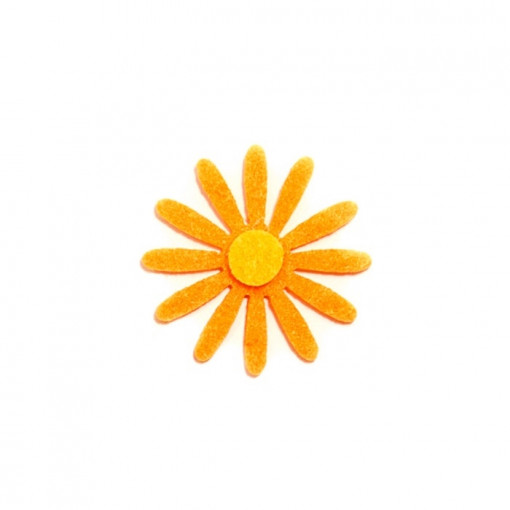 Figurina fetru - floare portocalie, 3.5 cm