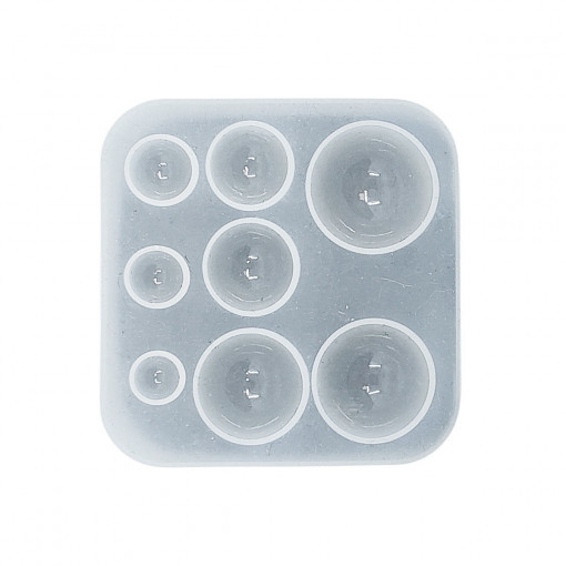 Forma profesionala de turnat din silicon transparent - 8 semicercuri, 8.4 x 8 cm