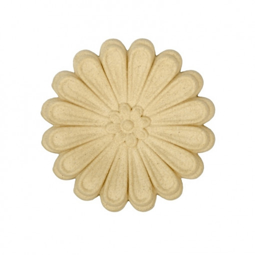 Ornament din lemn termoplastic - floare in cerc, 9 cm