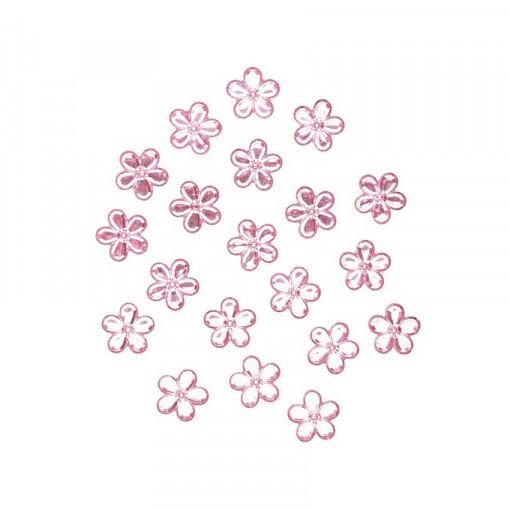 Set 20 strasuri autoadezive roz - margareta, 2 cm