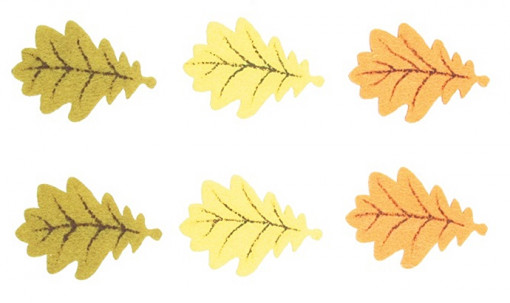 Set 6 frunze din fetru, pe clestisor, 5 cm