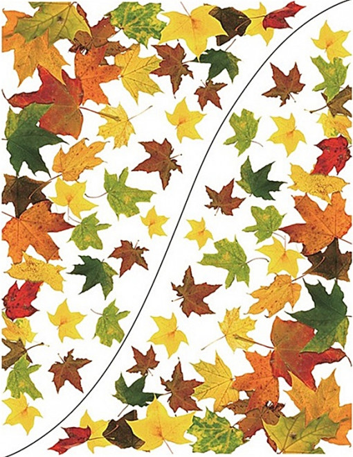 Sticker pentru colt geam cu motiv toamna - frunze de artar, 42 x 30 cm