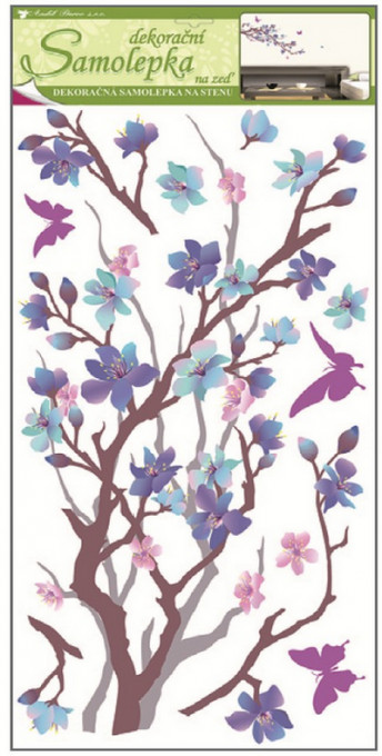 Sticker perete cu scop decorativ -creanga cu flori
