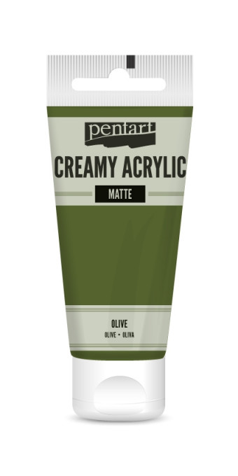 Vopsea acrilica cremoasa mata Pentart 60ml - Verde oliv