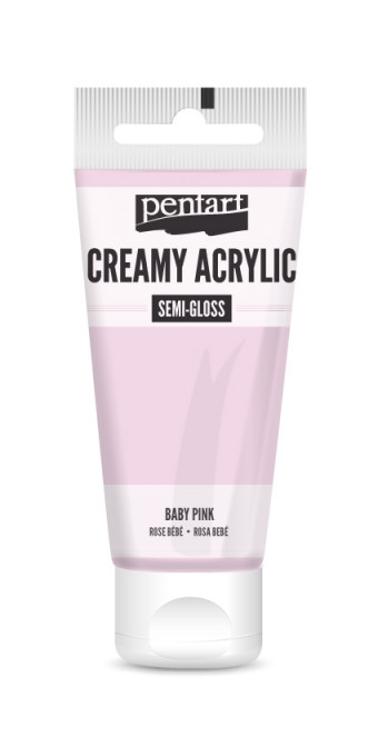 Vopsea acrilica cremoasa semilucioasa Pentart 60 ml - Baby pink