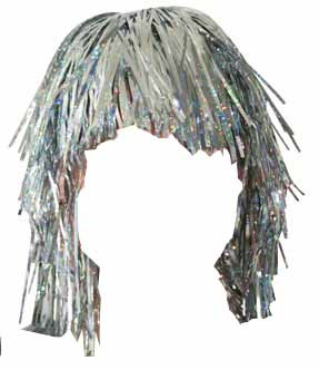 Articole party - peruca argintiu cu sclipici