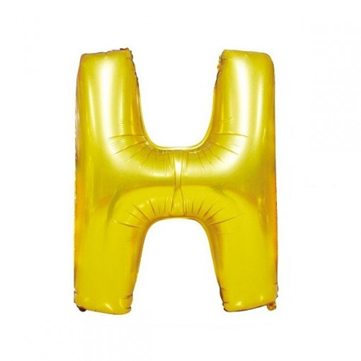 Baloane folie 16" (41cm) auriu litera H