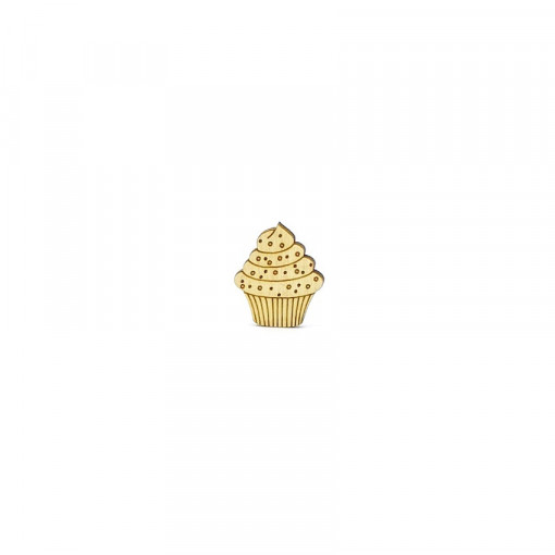 Blank din lemn cu figurina muffin, 2.8 x 2.5 x 0.3 cm