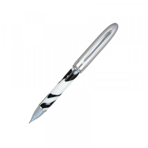 Creion mecanic cu corp marmorat "Acryl" - negru-alb, mina 0.7 mm