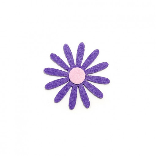Figurina fetru - floare mov, 3.5 cm
