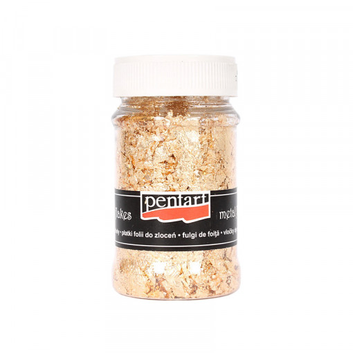 Fulgi de foita fumurie imitatie aur Pentart 1 g - aur, M7