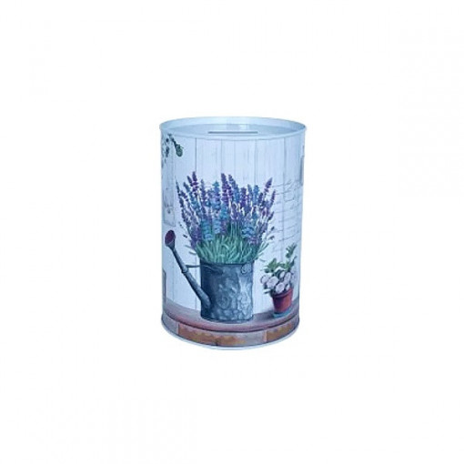 Pusculita metalica cu desene - buchet lavanda