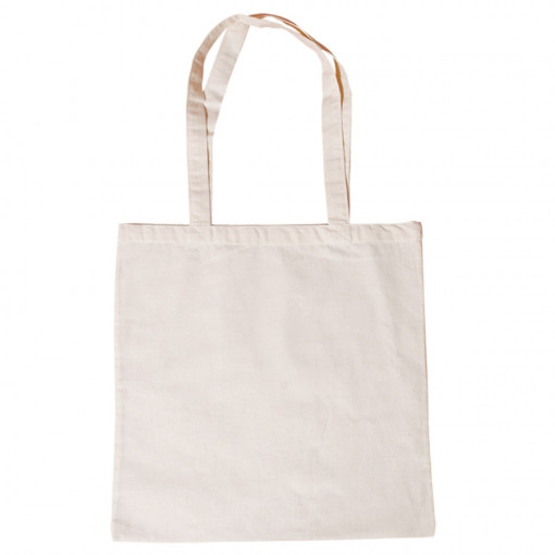 Sacosa bumbac pentru cumparaturi cu maner lung 38 x 42 cm