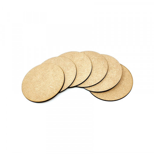 Set 6 suporturi pentru pahar din MDF - rotund, 9 cm